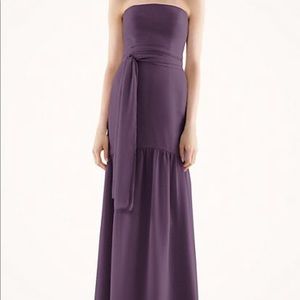 Vera Wang Chiffon Strapless Full Length Bridesmaid Dress